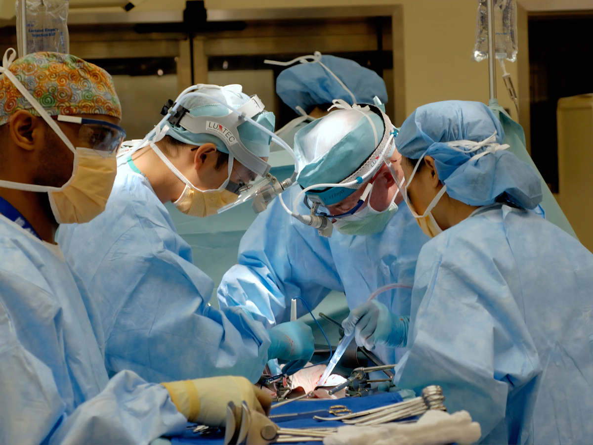 Illustrative photograph of a surgical team in an operating room